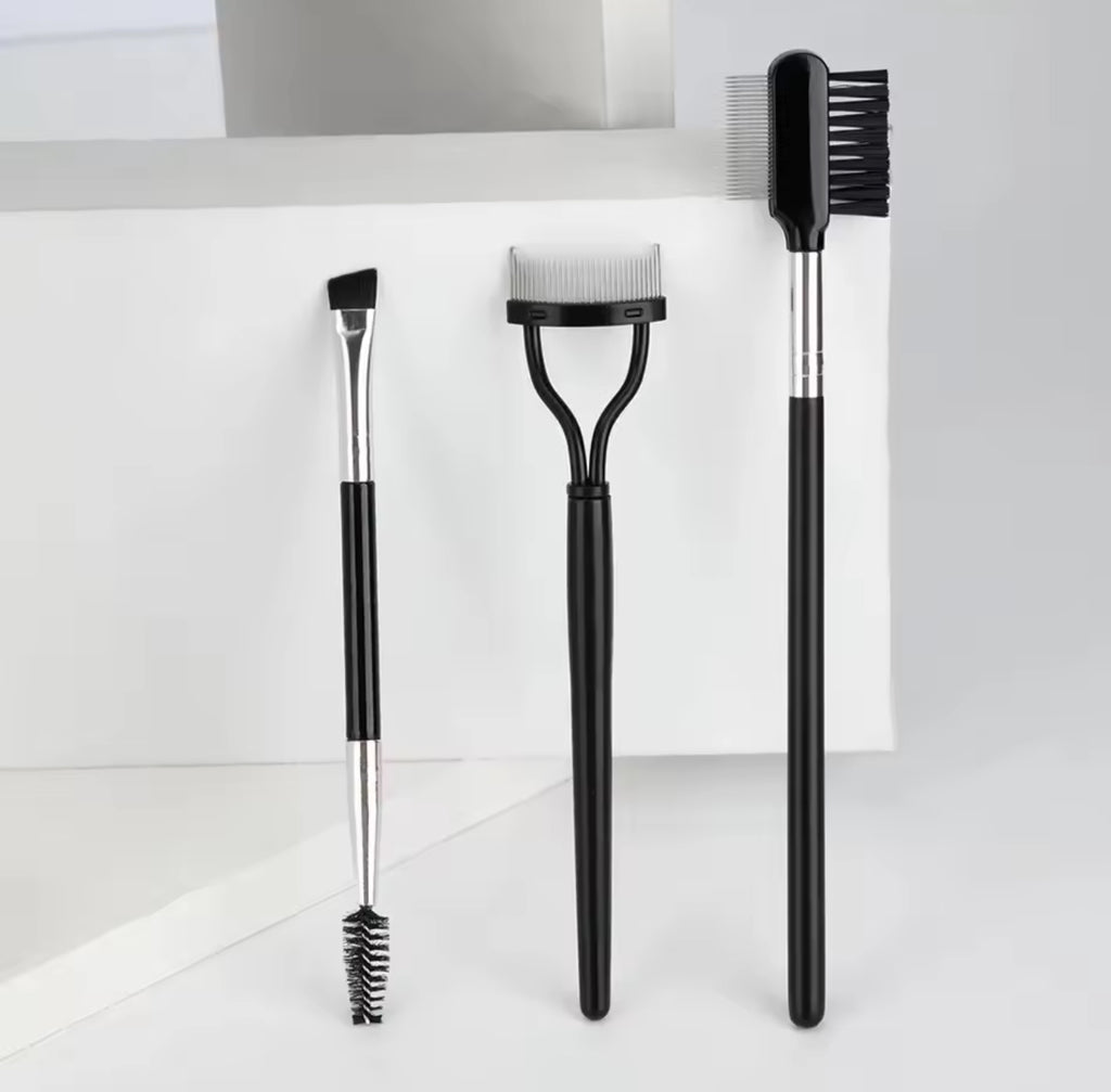 Three-piece Eyebrow Brush and Comb Cutter Set Beauty Tools