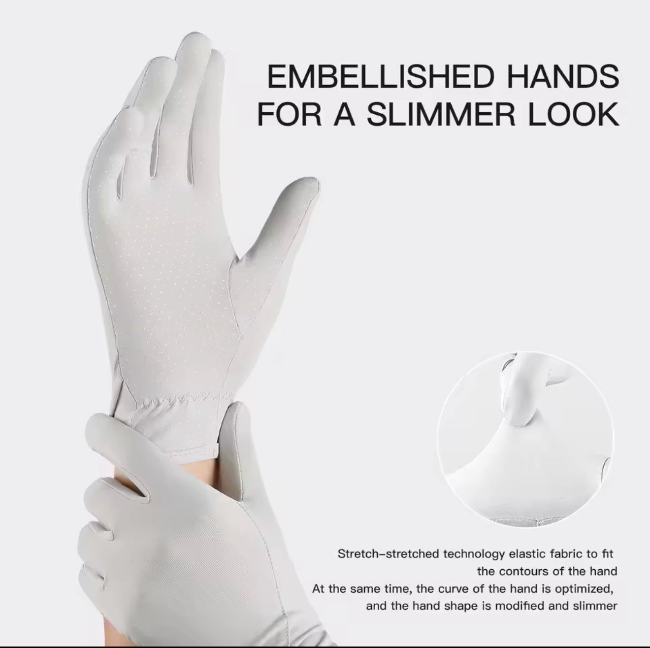 Ezza’s SunKissed Elegance — Lightweight Ice Silk Sunscreen Gloves for Beautiful Hands