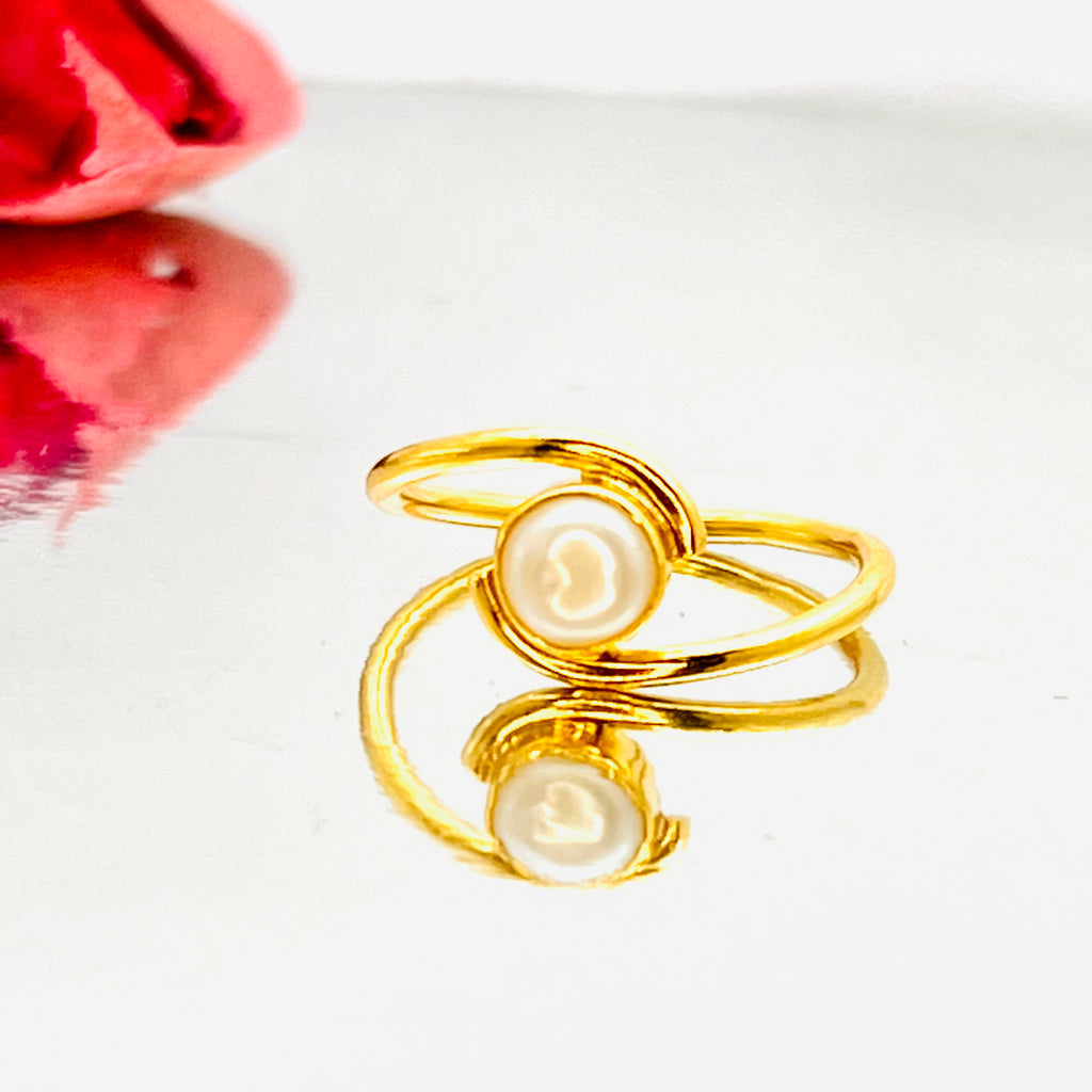 Natural pearl silver ring s925 + post 21 carat gold