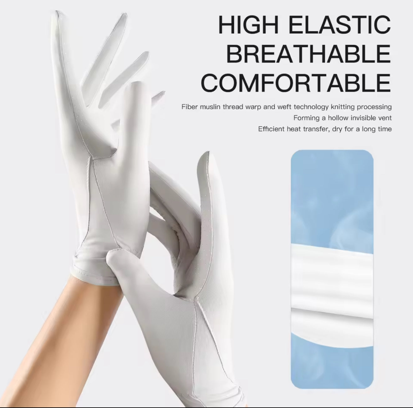 Ezza’s SunKissed Elegance — Lightweight Ice Silk Sunscreen Gloves for Beautiful Hands