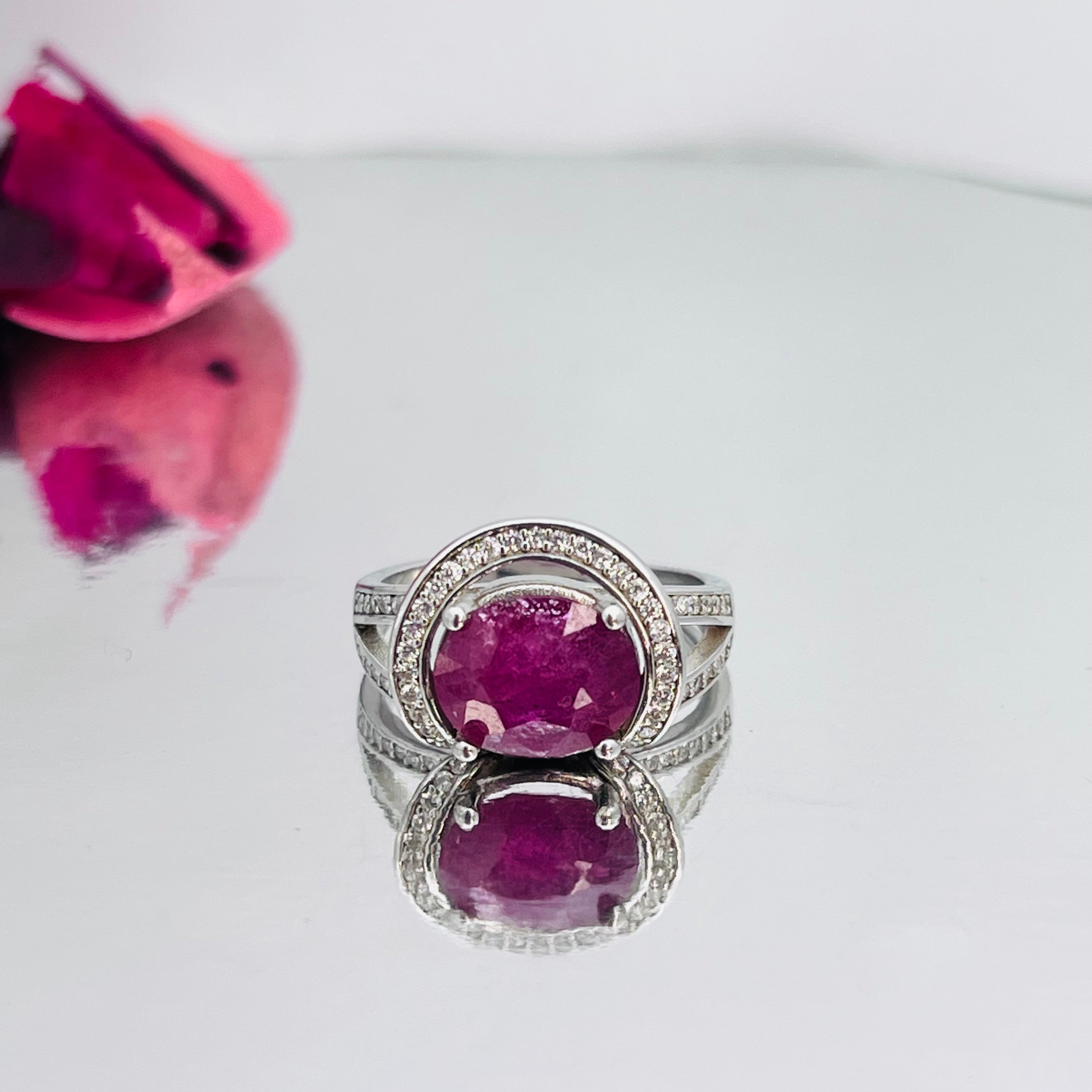 Natural Rubi ring silver s925