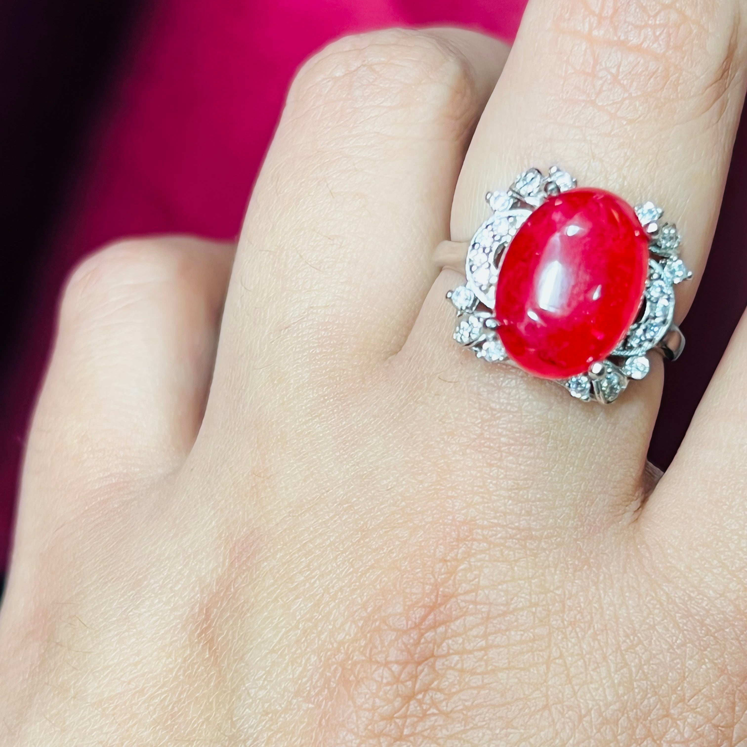 Strawberry Quartz gemstone silver s925 ring