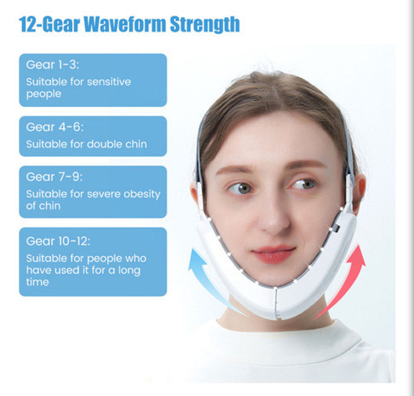 EZZA’s Electric V-Face Shaping Beauty Belt, Intelligent Lifting Firming Facial Massager with Blue Light