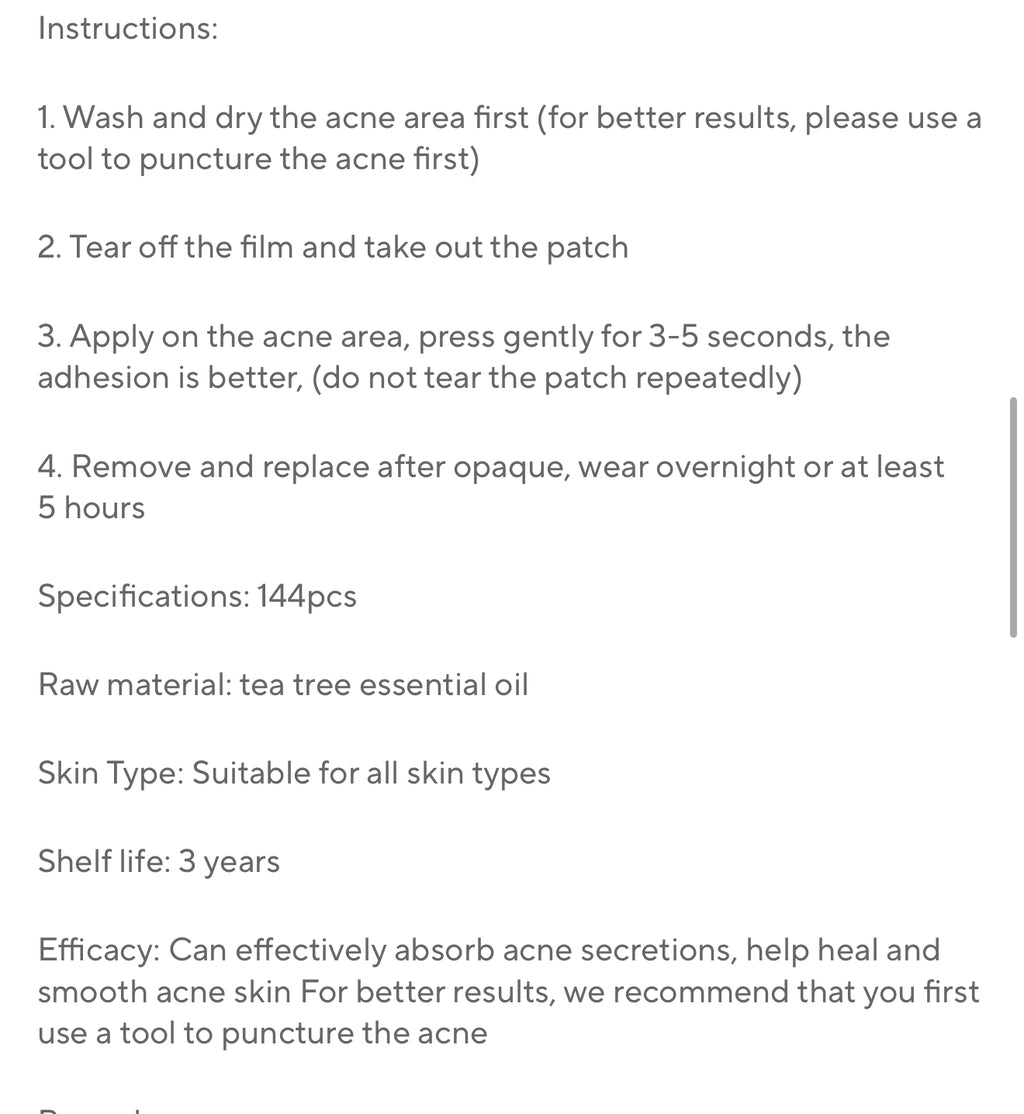 Tea Tree Acne Patch