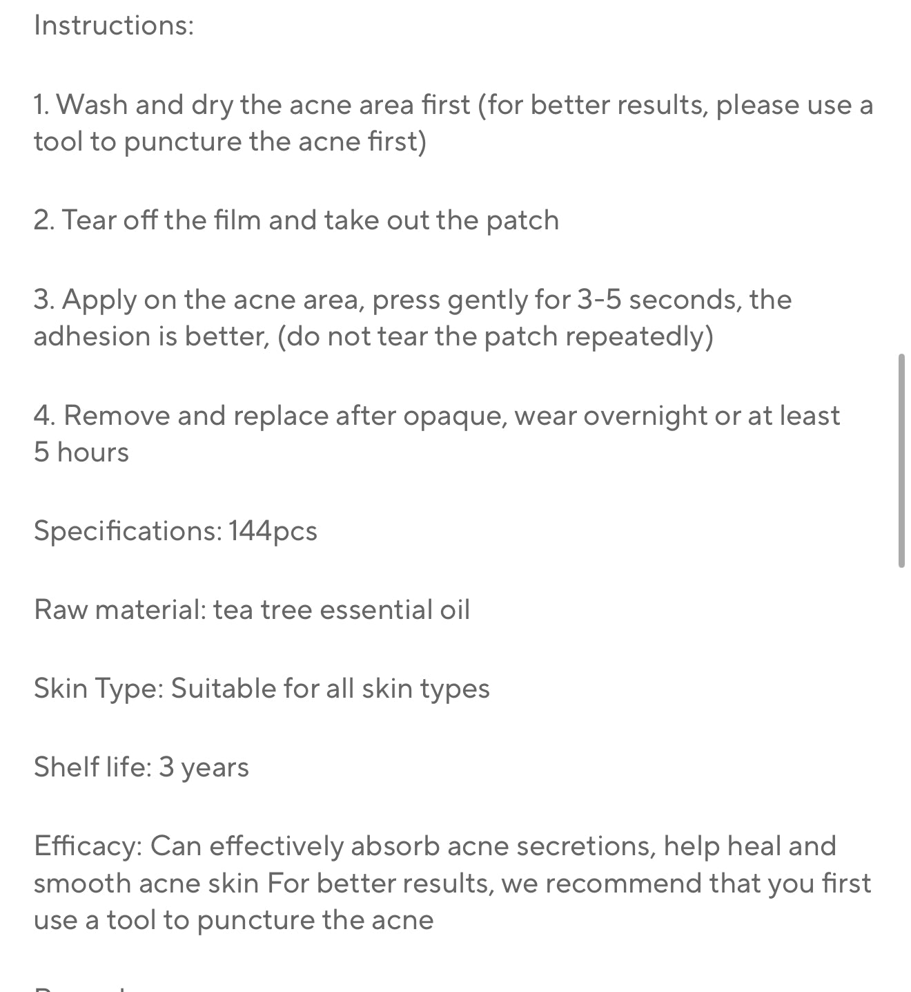 Tea Tree Acne Patch