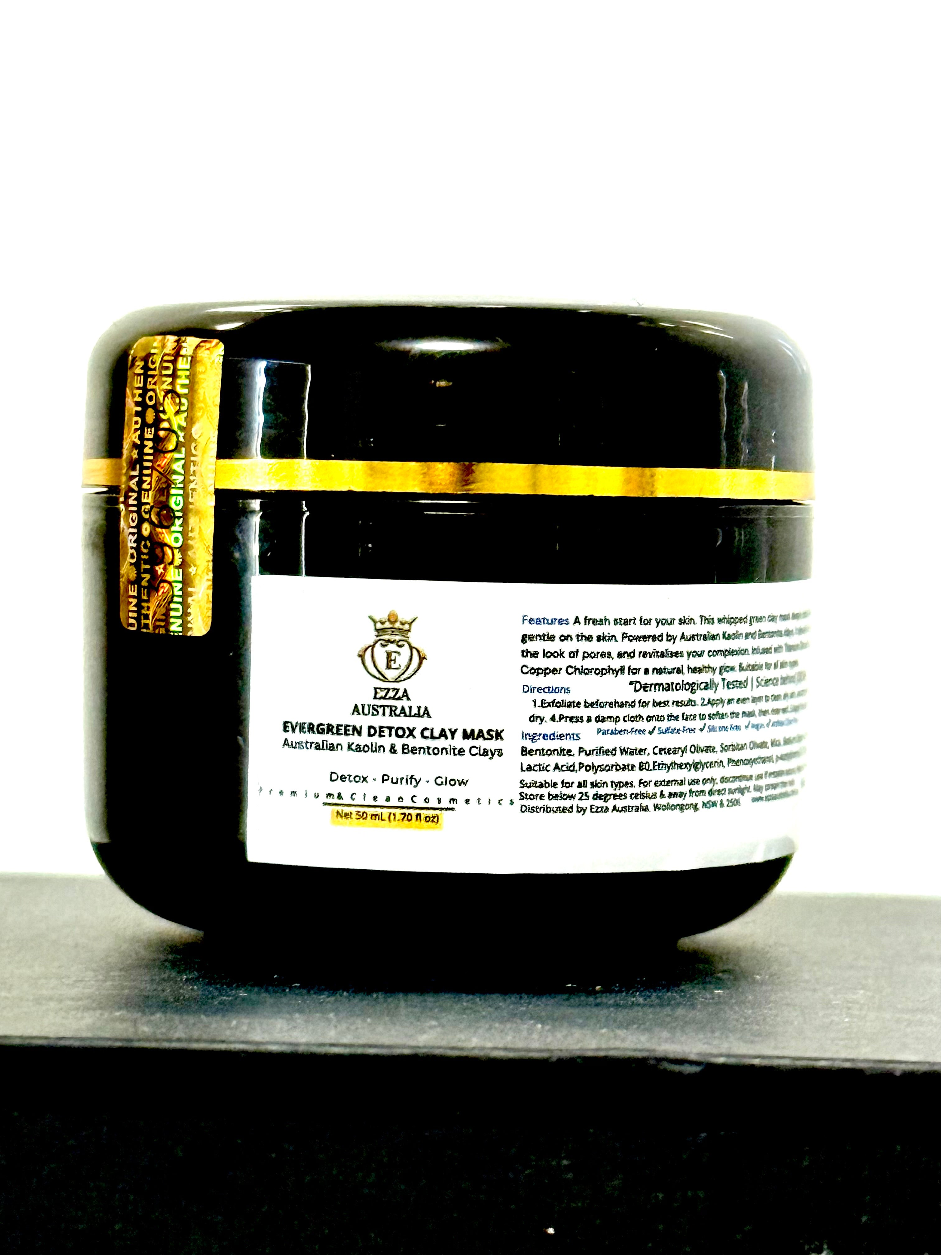 Evergreen Detox Clay Mask – Australian Made | Pores Minimiser, Glow booster & Deep Cleanser