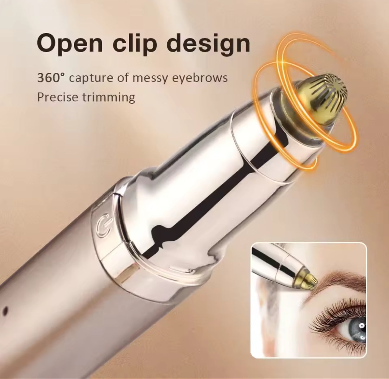 Portable Electric Heated Eyelash Curler & Eyebrow Trimmer – USB Rechargeable 2-in-1 Makeup Tool