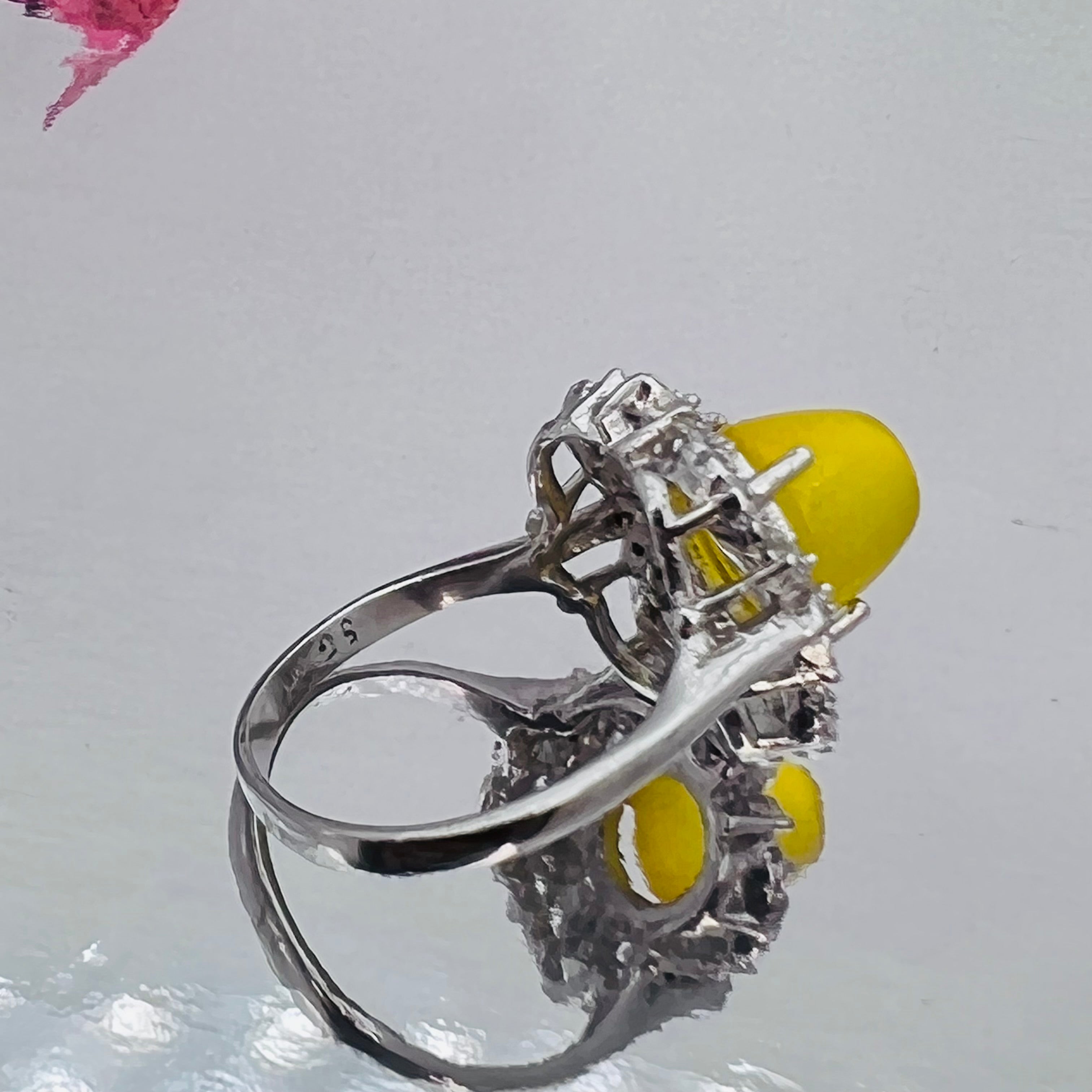 Yellow Agate(Aqeeq) s925 ring | Natural stone