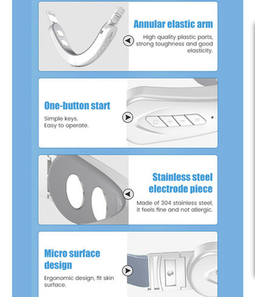 EZZA’s Electric V-Face Shaping Beauty Belt, Intelligent Lifting Firming Facial Massager with Blue Light
