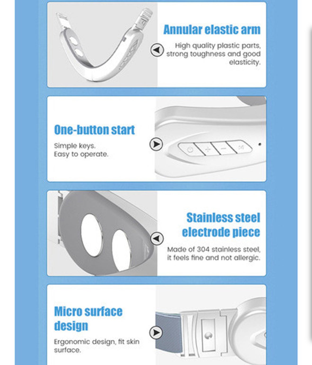 EZZA’s Electric V-Face Shaping Beauty Belt, Intelligent Lifting Firming Facial Massager with Blue Light