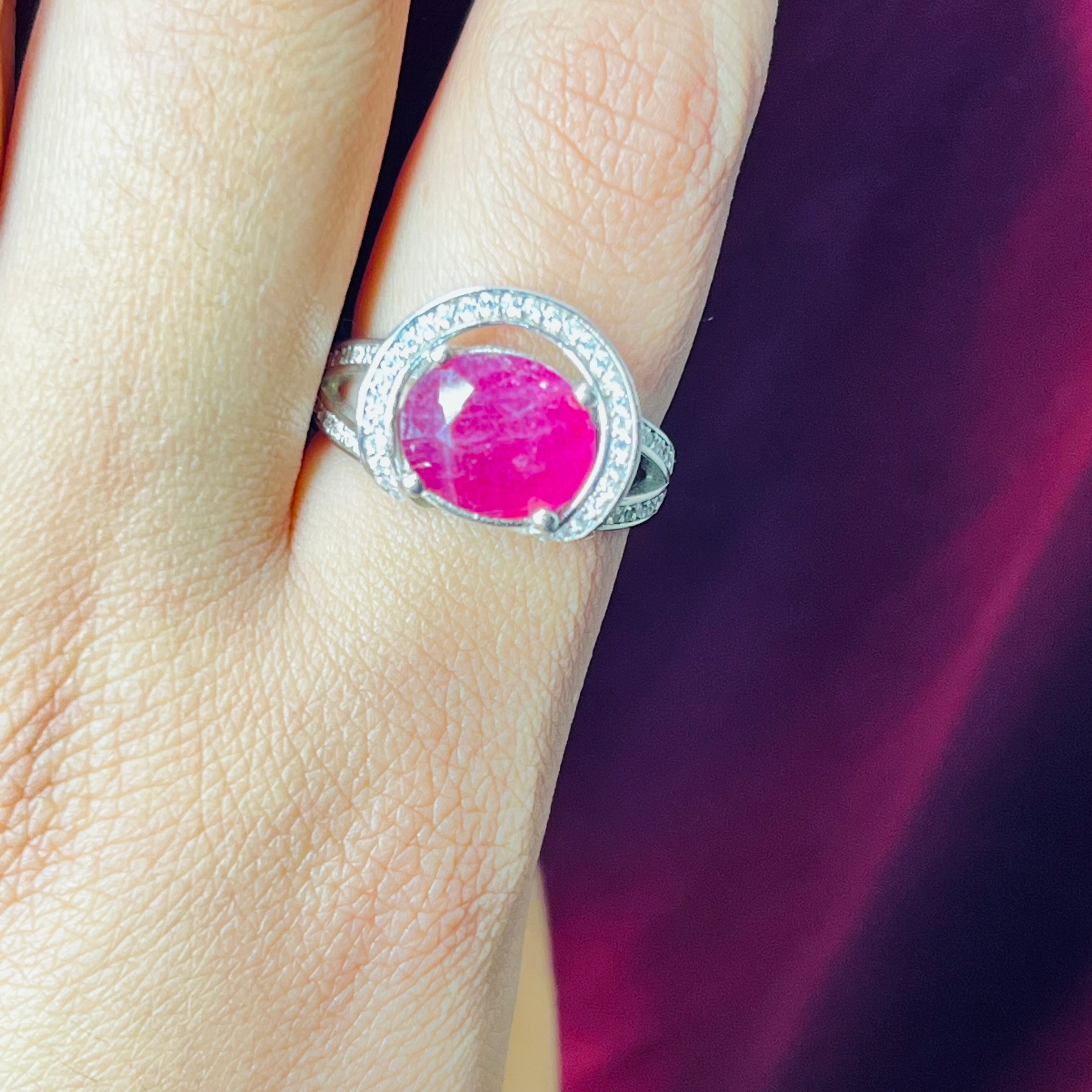 Natural Rubi ring silver s925