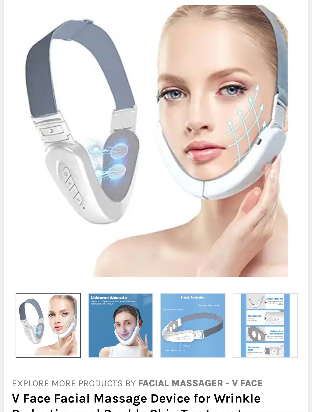 EZZA’s Electric V-Face Shaping Beauty Belt, Intelligent Lifting Firming Facial Massager with Blue Light