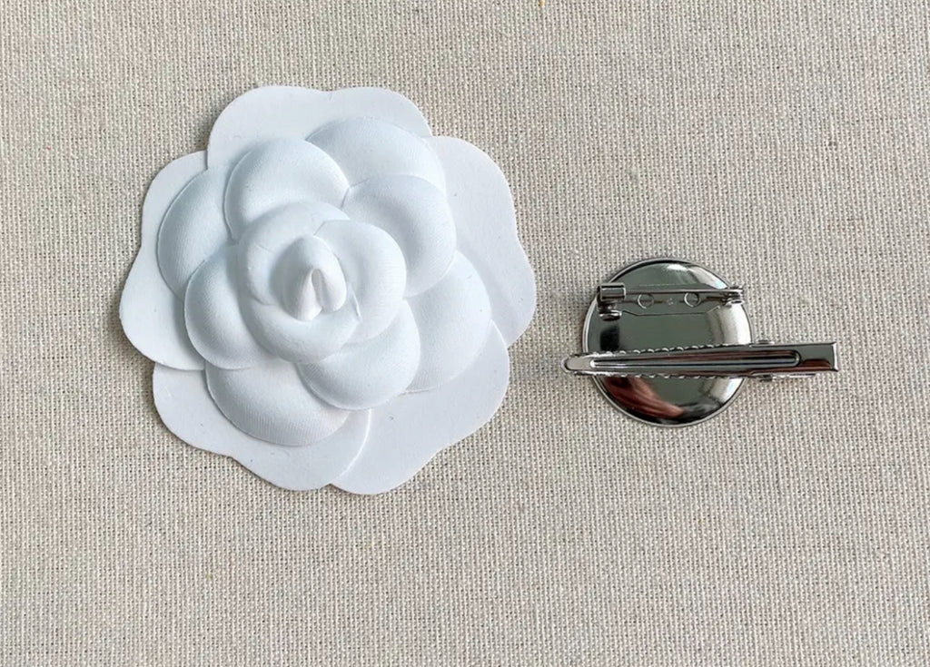 White Camellia Elegance Brooch & Hair Pin