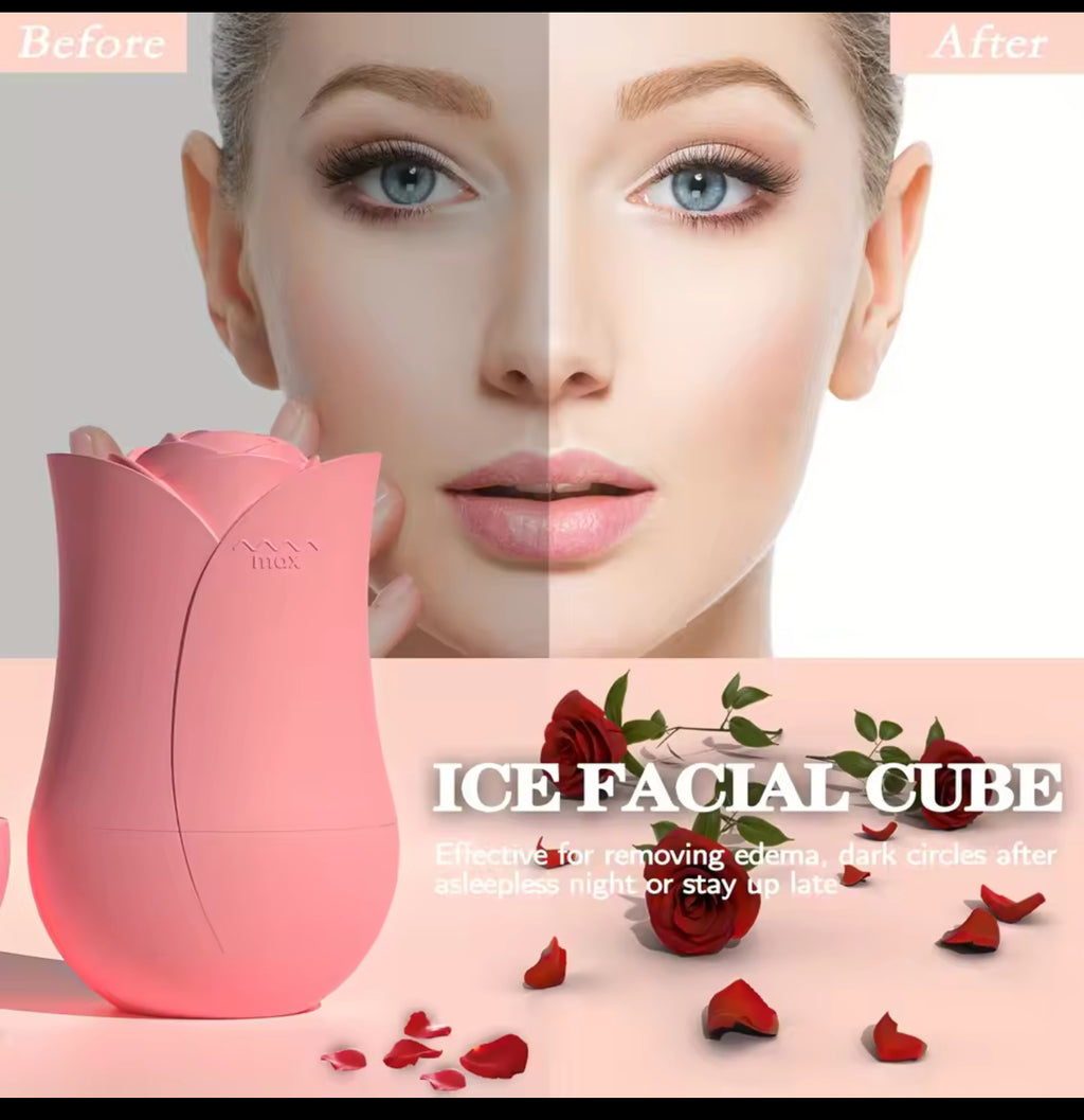 Rose Ice Facial Roller – Cooling Sculpt & Glow Tool